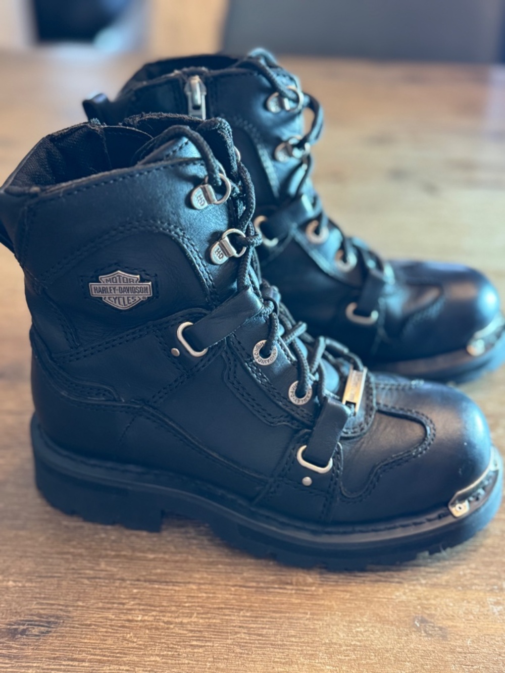 NEW Harley-Davidson El Paso Women's Black Leather Boots Sz US 5 UK3 EUR35 NWOB - Picture 4 of 13